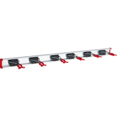 Alu-Gerätehalter-Set, inkl. 6 Halter und 1x Schiene Länge 1000 mm - Bruns
