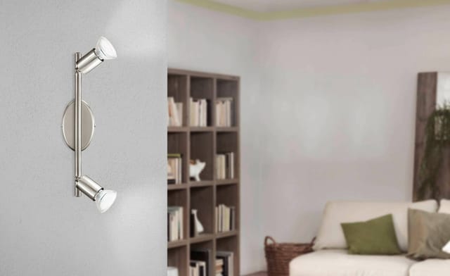 Eglo 2er LED Spot Buzz nickel-matt 28,5 x 6,5 cm GU10 Deckenlampen & Kronleuchter