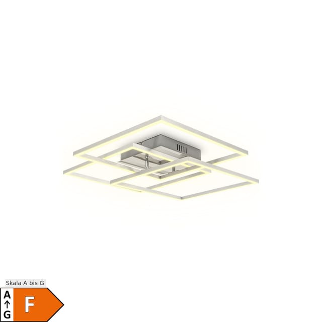 B.k.licht - Deckenlampe 57x57 cm - 40W, 4000lm, led, warmweiß, silberfarbig