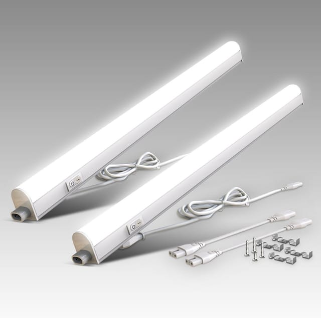 B.k.licht - Unterbauleuchte 2er Set - 8W, 800lm, led, Stecker, erweiterbar, neutralweiß, weiß