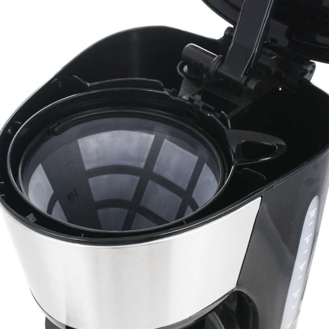 Emerio - CME-122933 Kaffeemaschine Schwarz, Silber Fassungsvermögen Tassen=12 Glaskanne, Warmhaltefun