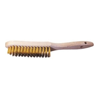 Lessmann ® - Lessmann Draht-Handbürste Messingdraht gewellt 0,25 mm, Anzahl Besatzreihen: 5