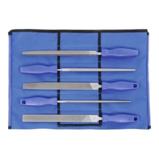 Dick - Vielzweck-Feilensatz 5-teilig in Rolltasche Hieb 1, Länge ohne Angel: 250 mm 5 Stk