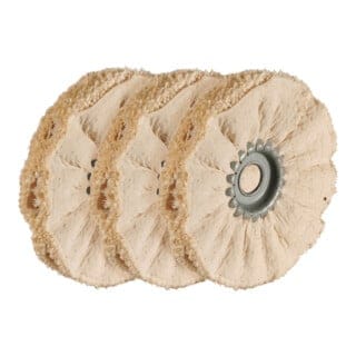 Sisal-Tuchring-Set, 3-teilig, mit Imprägnierung zum Vorpolieren, Ring-⌀ 100 mm 3 Stk - Osborn