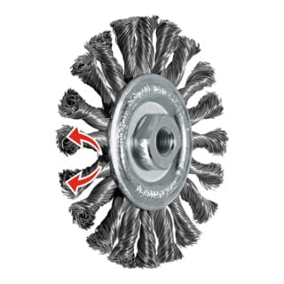 Lessmann ® - Lessmann Rundbürste Wechselzopfung, Stahldraht 0,50 mm, Bürsten-⌀xBohrungs-⌀ / Gewinde: 125XM14 mm