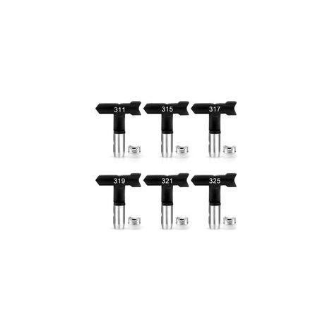 Set Mit 6 Reversiblen Hochdruck-airless-farbspritzdüsen Für Haus, Garten Und Terrasse (311, 315, 317, 319, 321, 325)