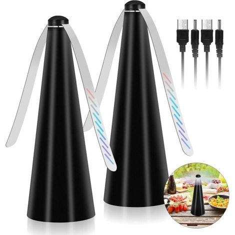 Aimoonsa Mückenschutzventilator, 2 Stück Insektenschutzflügel, Mückenschutzventilator Zum Schutz Von Speisen Vor Fliegen Und Insekten, Für Abendessen Zu Hause, Picknick Und Grillen (schwarz)