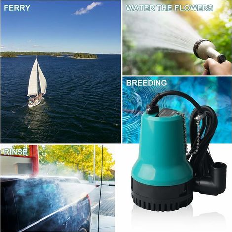 12v 50w 4500l/h Tauchpumpe – Entwässerung Für Brunnen, Schwimmbecken, Teiche – 2,5 M Kabel – Bidirektionales Kreiselrad