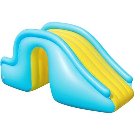 Aufblasbare Poolrutsche – 158 X 79 X 62 Cm – Blaues Pvc – Breite Stufen Für Mehr Sicherheit – Wasserspielzeug Für Drinnen Und Draußen – Enlenk