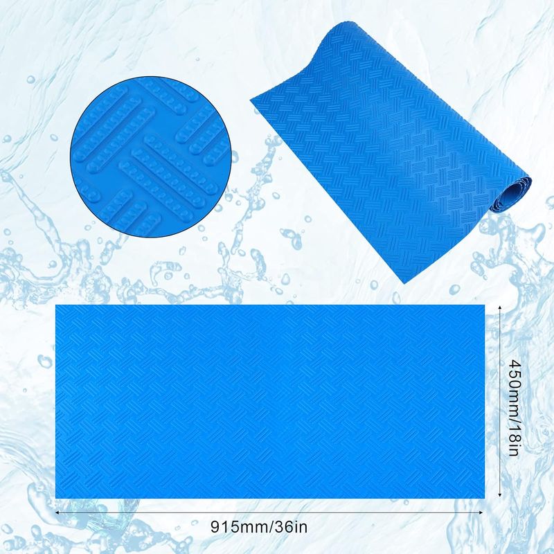 Schwimmbadleitermatte, 1,5 Mm Dick, Rutschfeste Trittstufe Für Aufstell- Und Einbauschwimmbecken (blau, 18 X 36 Zoll/ 45 X 91,5 Cm)