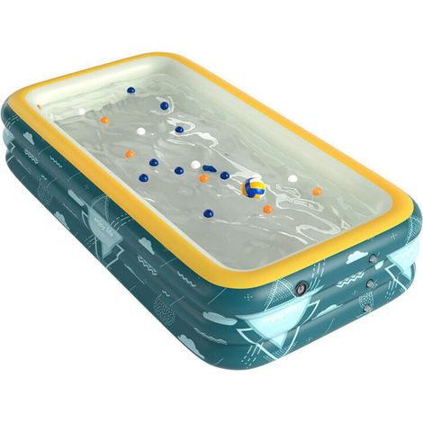 1,5 M Aufblasbarer Familienpool – Strapazierfähiges Pvc-material – Schnelles Automatisches Aufblasen – Für 1–2 Personen – Sommerliche Gartenparty – Enlenk