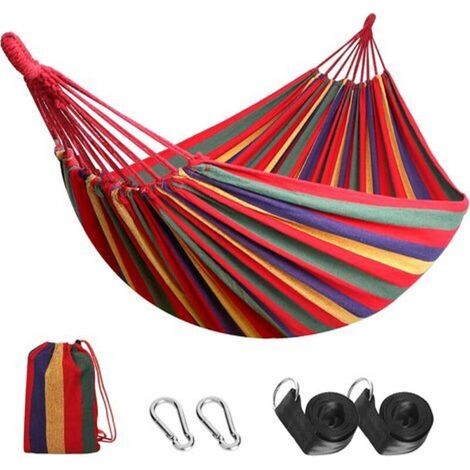 Freosen – Gartenhängematte 260 X 150 Cm – Baumwolle Und Polyester – Belastbarkeit: 300 Kg – Baumfreundliche Gurte – Inklusive Tragetasche