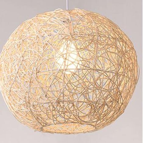 Rattan-hängeleuchte Mit Glühbirne, Handgefertigt, Wohndekoration, Schlafzimmer