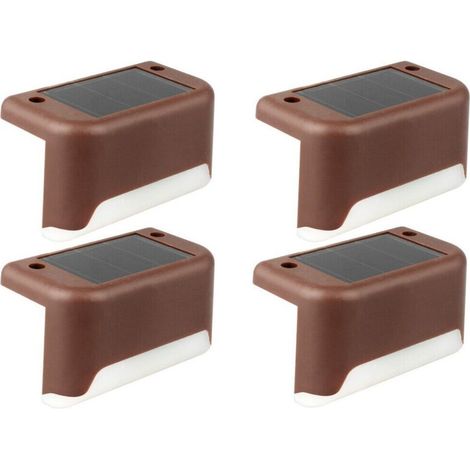 Set Mit 8 Led-solar-wandleuchten Für Den Außenbereich – Gartenbeleuchtung – Energieeffiziente Beleuchtung Für Balkone Und Terrassen – Solarbeleuchtung Für Den Außenbereich – Warmes Licht Für Treppen