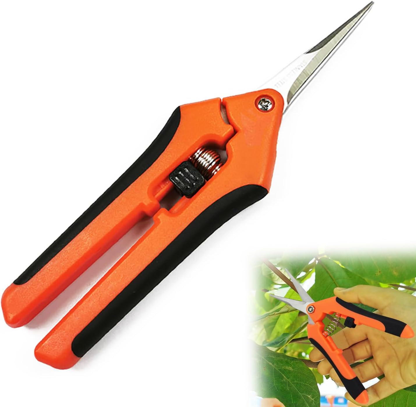 Handgefertigte Gartenschere, Gartenschere Aus Edelstahl Für Pflanzen Und Blumen, 16,5 Cm (orange)