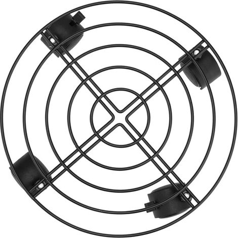 Set Mit 1 Rollbarem Pflanzenständer, Runder Blumentopfständer Aus Metall Mit 35 Cm Großen, Feststellbaren Rädern Für Den Innen- Und Außenbereich, Schwarz