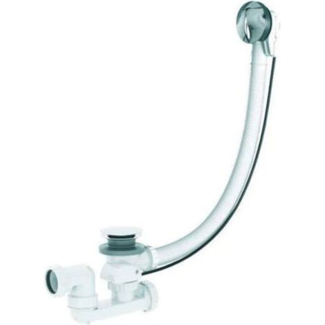 Valentin – Automatischer Badewannenablauf Mit 1 M Kabel – Durchflussmenge 58,5 L/min – 360° Drehbarer Siphon – Oberfläche Aus Verchromtem Edelstahl