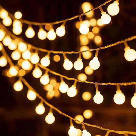 10 M Lange Lichterkette Für Den Außenbereich Mit 80 Warmweißen Leds, Batteriebetrieben – Ip44 Wasserdicht – Dauerlicht- Und Blinkmodus – Für Die Dekoration Im Innen- Und Außenbereich