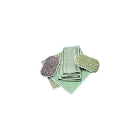 Set Mit 6 Bambus-mikrofasertüchern, Zum Reinigen Und Polieren Aller Glatten Und Empfindlichen Oberflächen, 2 Tücher, 2 Polierpads, 2 Schwämme