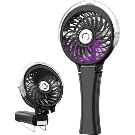 Taschenventilator, Nebelventilator, Mini-usb-ventilator, Tragbarer, Wiederaufladbarer Akku-ventilator Mit Farbigem Nachtlicht Für Büro/reisen/outdoor