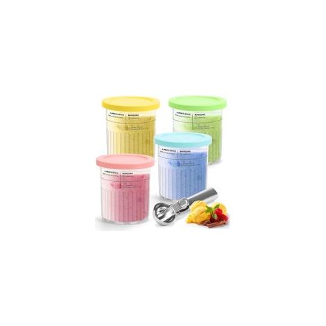 800-ml-behälter Für Ninja Creamy Deluxe, 4-teiliges Behälterset Für Ninja Creamy Nc500 Und Nc501eu Eismaschinen, Zubehör Mit Deckeln, Bpa-frei, Spülmaschinenfest