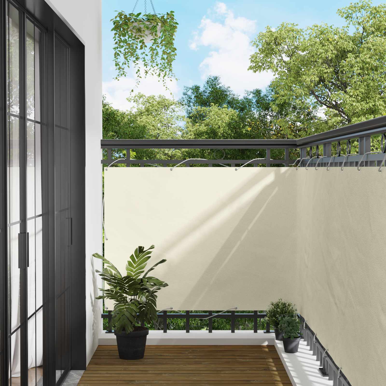 Balkonsichtschutz Creme 110 X 1000 Cm Oxford-stoff