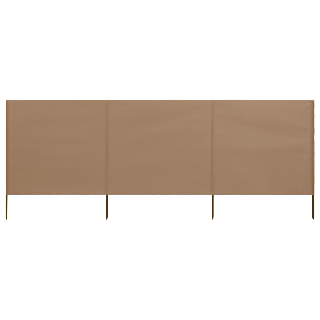 3-teiliges Windschutzgewebe 400 X 160 Cm Taupe