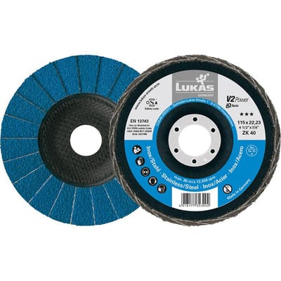 Lukas - A27441250401465A Fächerscheibe V2 power zk ø 125 mm Körnung 40 flach Stahl