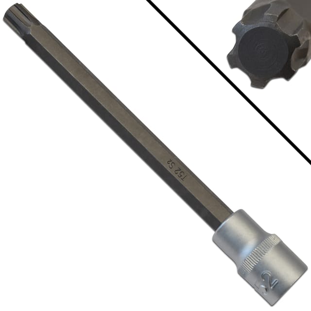 Bgs Technic - Bit-Einsatz Länge 168 mm Antrieb Innenvierkant 12,5 mm (1/2') für vag Polydrive Zylinderkopfschrauben