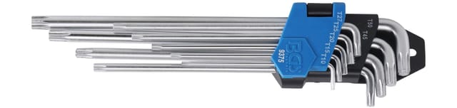 Bgs Technic - Winkelschlüssel-Satz extra lang + extra kurz T-Profil (für Torx) T10 - T50 9-tlg.