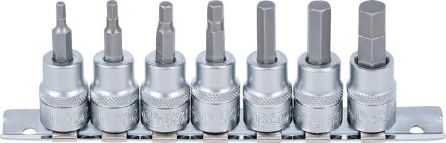 Bgs Technic - Bit-Einsatz-Satz Antrieb Innenvierkant 10 mm (3/8') Innensechskant 1/8' - 3/8' Zollgrößen 7-tlg.