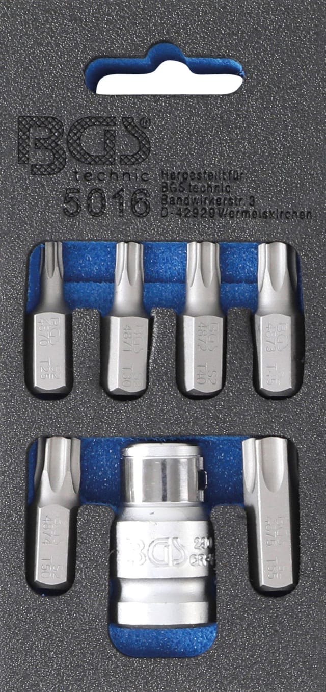 Bgs Technic - Schraubendreher-Bit-Satz Antrieb Außensechskant 10 mm (3/8') T-Profil (für Torx) 7-tlg.