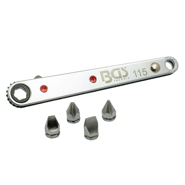 Bgs Technic - bgs - Spezial-Bitknarre, ultra dünn Abtrieb Innensechskant 6,3 mm (1/4') inkl. 4 Spezial-Bits - 115
