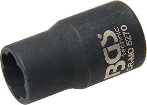 BGS Spiral-Profil-Steckschlüssel-Einsatz / Schraubenausdreher Antrieb Innenvierkant 10 mm (3/8") SW 10 mm - 5270