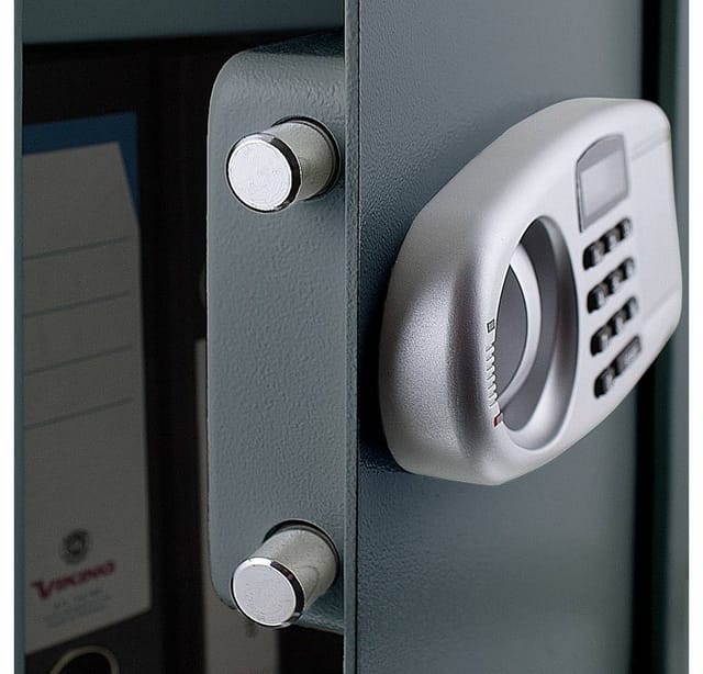 Bituxx Safe Tresor Möbeltresor Wandtresor Aktentresor Geldschrank Maße(B/H/T): 350 mm x 520 mm x 360 mm - Türstärke: 4 mm dunkelgrau