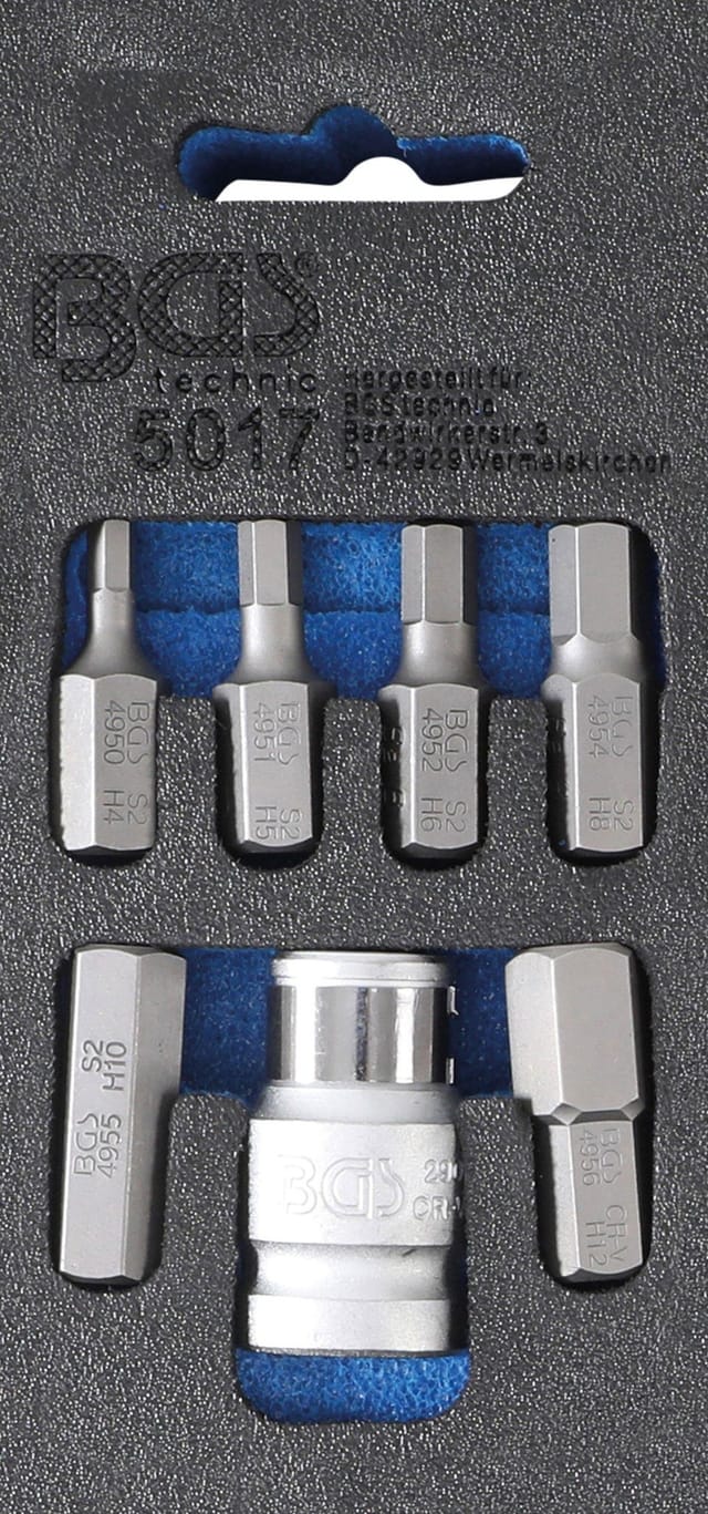Bgs Technic - Schraubendreher-Bit-Satz Antrieb Außensechskant 10 mm (3/8') Innensechskant 7-tlg.