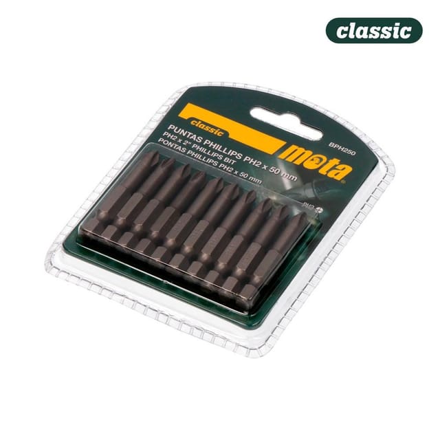 10 Stück PH2 x 50 mm 1/4 Zoll Stahlbit-Bits BPH250 MOTA