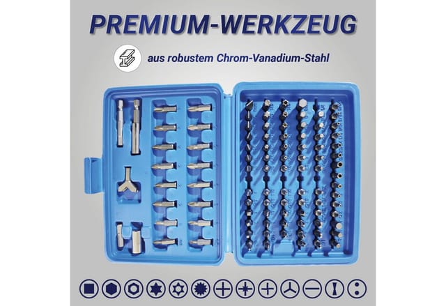 Bituxx - Bitsatz 100tg Bitset Werkzeugkoffer Sechskant Vielzahn bit box Torx Innen