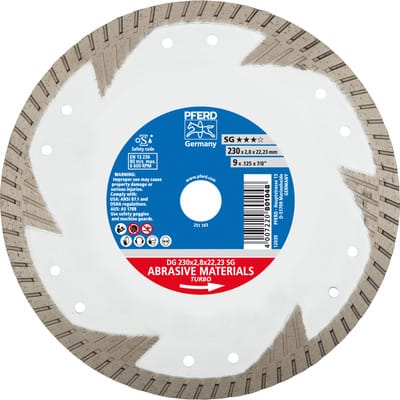 Diamant-Trennscheibe dg 230x2,8x22,23 mm sg z. Trennen v. Stein/Beton,hohe Schnittqualität - Pferd