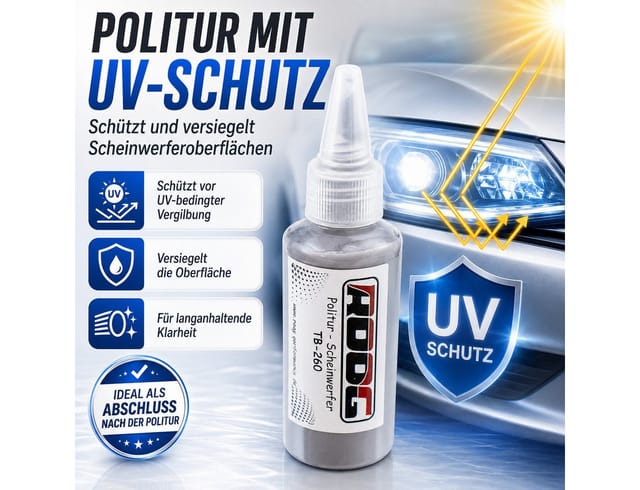 Roog - 12 tlg kfz pkw Scheinwerfer Reparatur Polier und Pflegeset inklusive uv Schutz