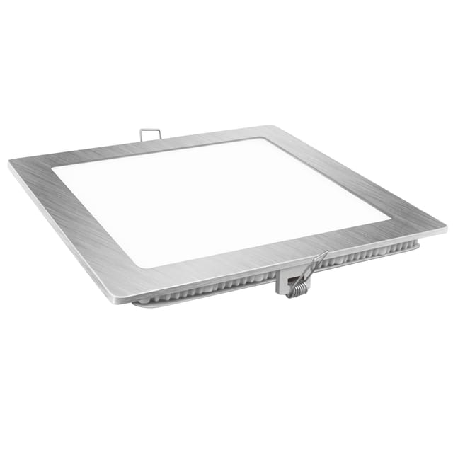 Alfa - Quadratisches LED-Downlight in Mattsilber, 9 w, neutral
