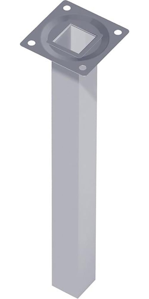 Möbelfüße Tischbeine (quadratische) Möbelbeine 25x200 mm Tischfuß Stahl silber