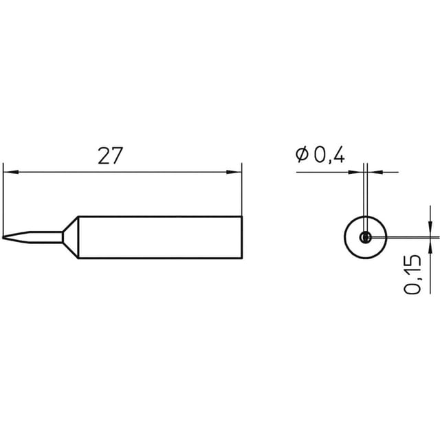 Weller - xnt 1SC Lötspitze Meißelform Spitzen-Größe 0.4 mm Spitzen-Länge 27 mm Inhalt 1 St.
