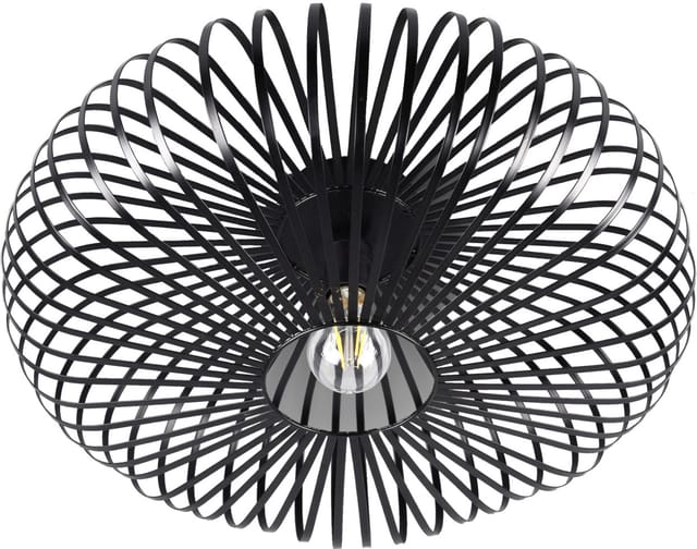 Trio Lighting - Deckenleuchte johann Gitter Lampenschirm Metall in Schwarz, ø 50cm