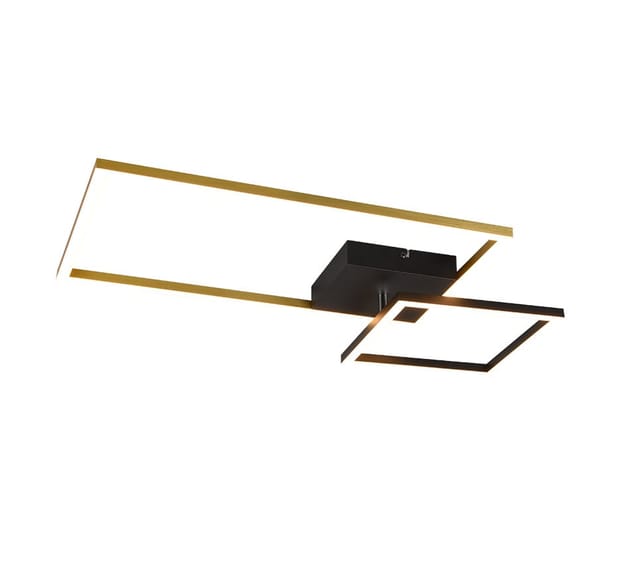 Led Deckenleuchte Padella schwarz, gold, Switch Dimmer, schwenkbar Deckenleuchte - Reality