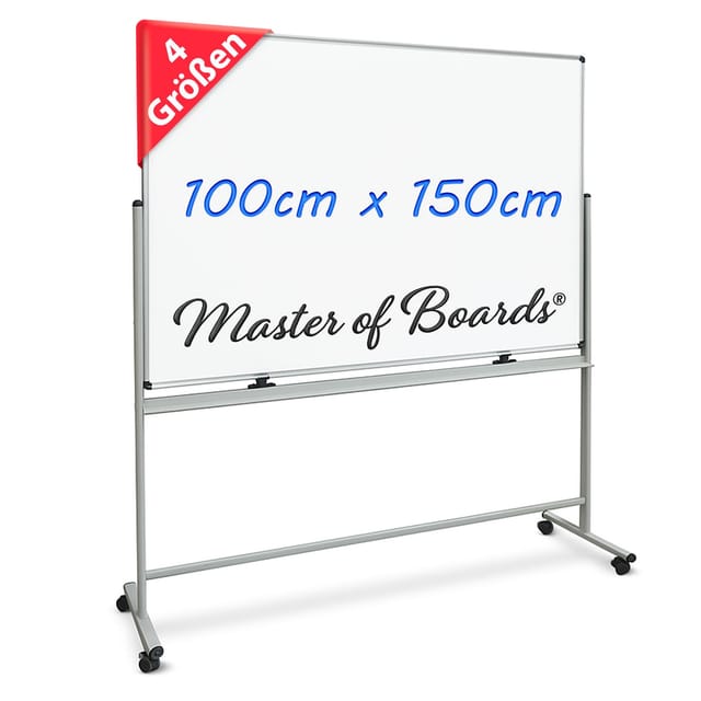 Floordirekt - Whiteboard Stanford Lackiert Mobil & drehbar 100 x 150 cm