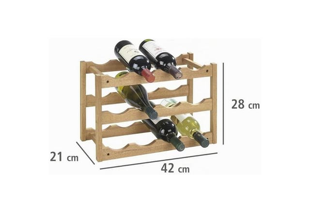 Weinregal Norway aus Walnussholz, für 12 Flaschen, massiv, Braun, Walnussholz walnuss - braun - Wenko