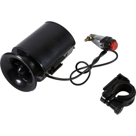 Schwarze Elektronische Hupe – 6 Laute Töne – Alarmklingel – Lautsprecher – Fahrradlenkerzubehör