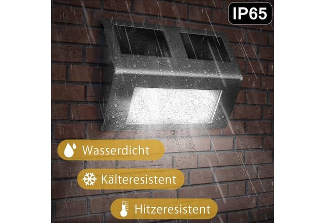 Monzana - led Solarlampe Außen Wasserdicht IP65 Edelstahl Dämmerungssensor Wandleuchte Solarleuchte Gartenleuchte Außenlampe