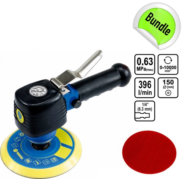 Tooltraders - Druckluft Excenterschleifer Exzenterschleifer Poliermaschine Klett 150 mm